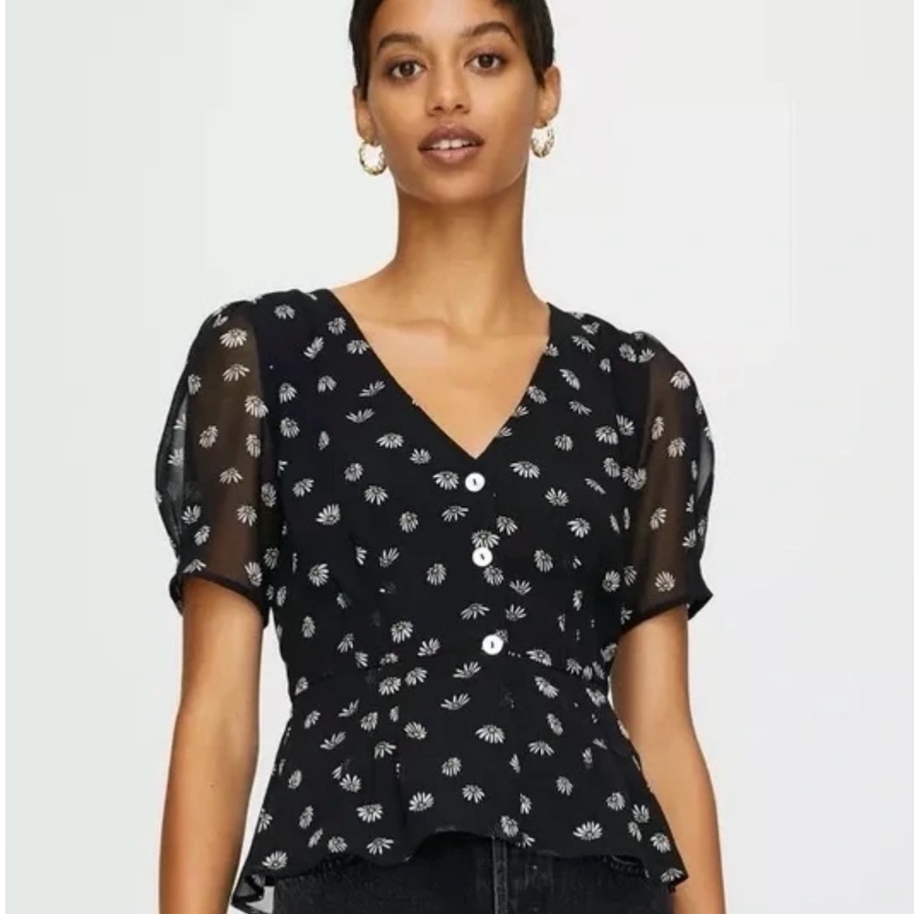 Aritzia Wilfred Peplum Daisy Shirt